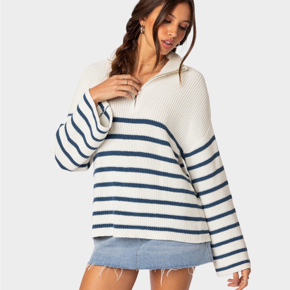 Edikted Quarter Zip Sweater